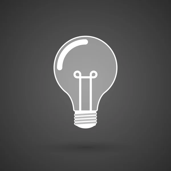 A light bulb   white icon on a dark  background — Stock Vector