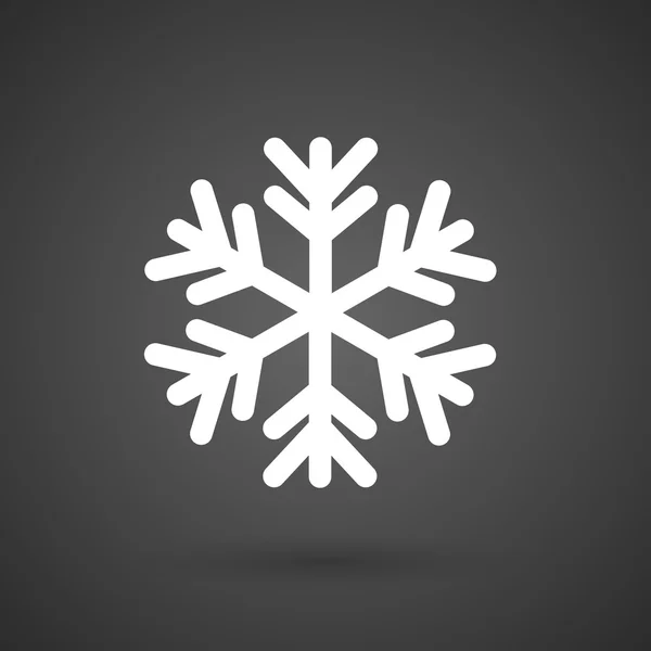 Un flocon de neige icône blanche sur un fond sombre — Image vectorielle