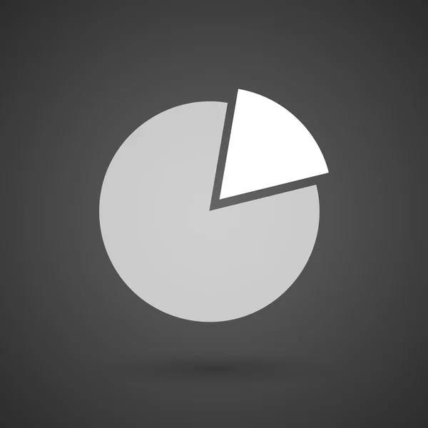 A pie chart    white icon on a dark  background — Stock Vector