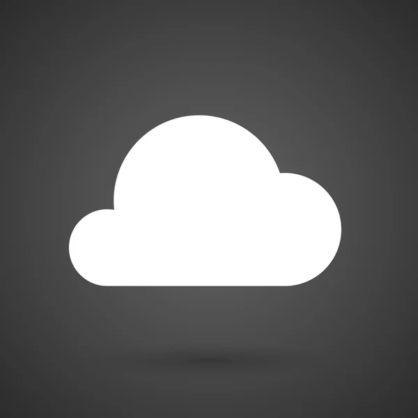 Een wolk witte icoon op een donkere achtergrond — Stockvector