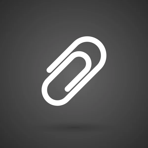 A clip    white icon on a dark  background — Stock Vector