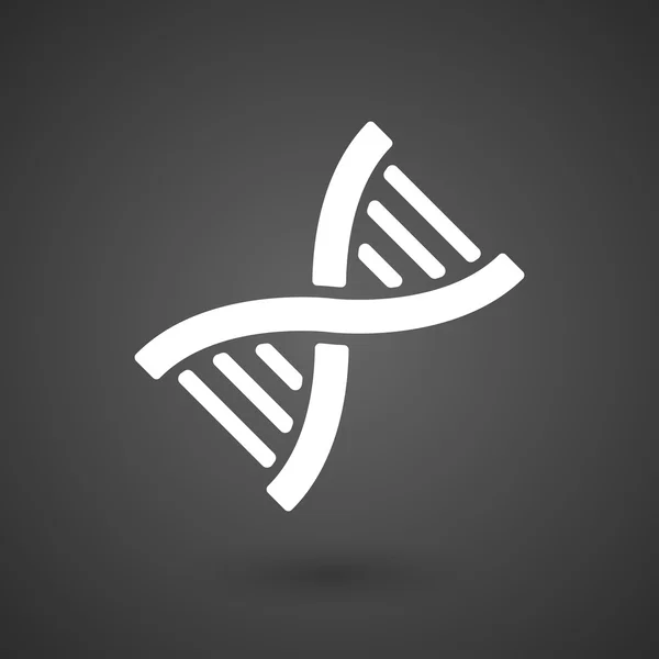 A DNA sign    white icon on a dark  background — Stock Vector