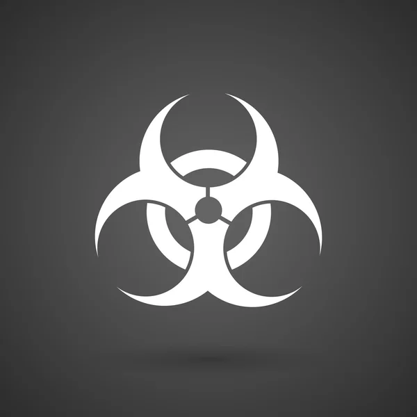 A biohazard sign    white icon on a dark  background — Stock Vector