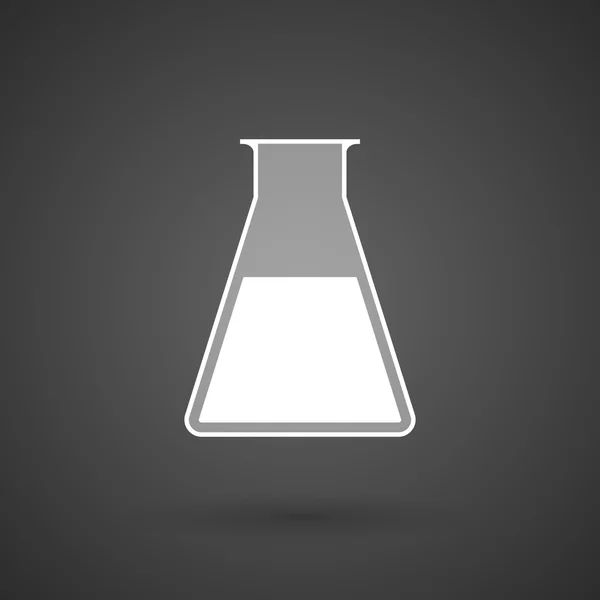 Un flacon icône blanche sur un fond sombre — Image vectorielle