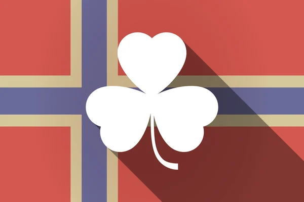 クローバーと長い影ノルウェー国旗 — ストックベクタ