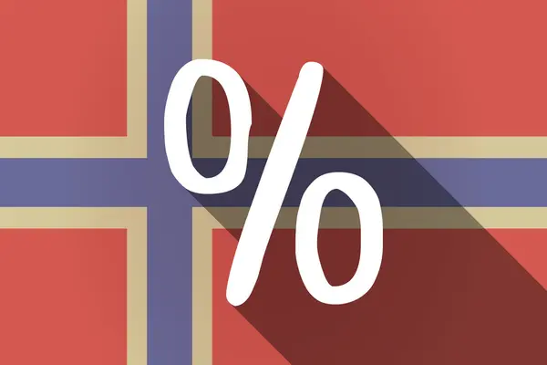 长阴影挪威国旗与折扣标志 — 图库矢量图片