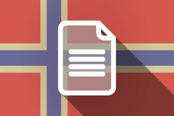 Bandeira longa da Noruega com um documento — Vetor de Stock