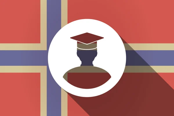 Σκιά καιρό σημαία Νορβηγίας με μια φοιτήτρια — Διανυσματικό Αρχείο