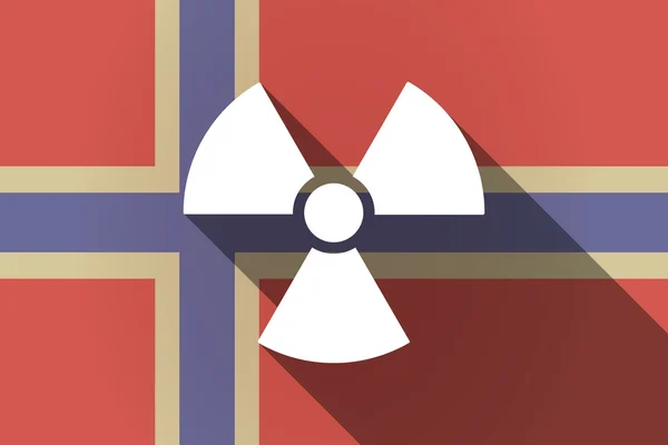 Довгі тіні прапор Норвегії з радіо діяльності підписати — стоковий вектор