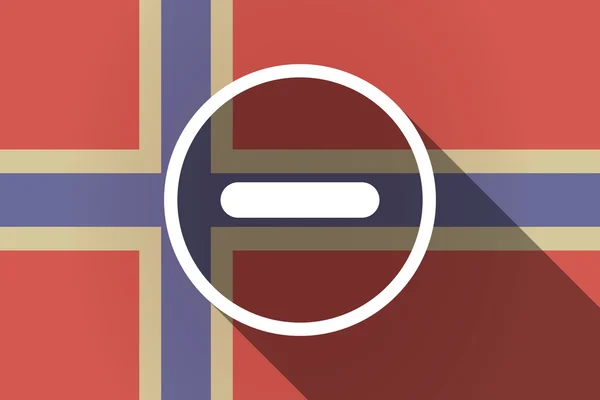 Larga sombra Bandera de Noruega con signo de resta — Vector de stock