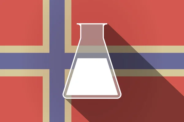 Длинный теневой флаг Норвегии с флягой — стоковый вектор