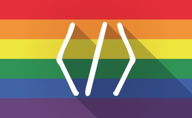 Uzun Eşcinsel gurur bayrak kodu işaretiyle gölge