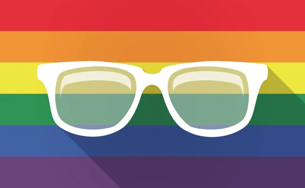 Drapeau Gay Pride ombre longue avec des lunettes — Image vectorielle