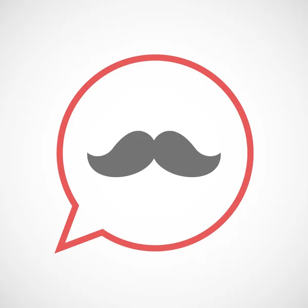 Isolated comic balloon with a moustache — Stock Vector