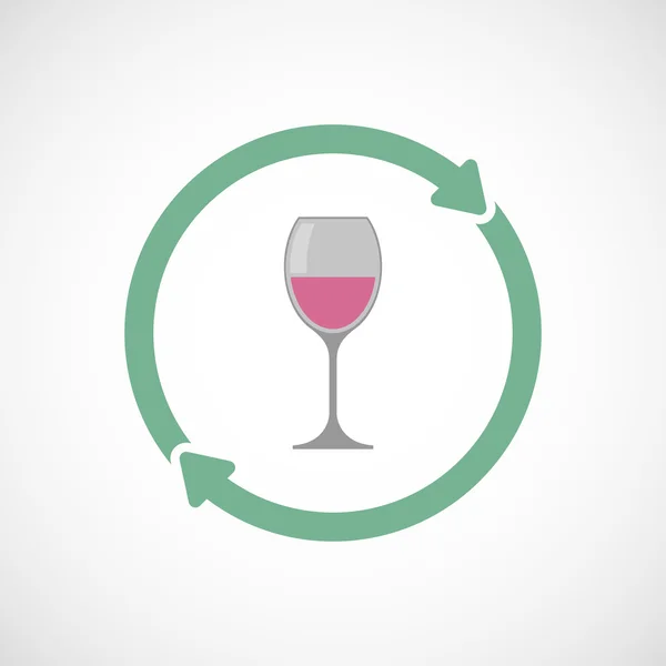 Återanvända line art tecken med en kopp vin — Stock vektor