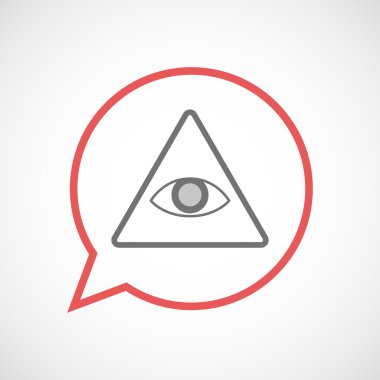 Tüm bir gören göz ile izole komik balon