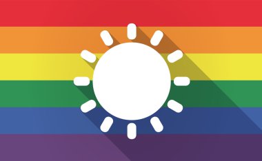 Uzun gölge bir güneş ile Gay Pride bayrak