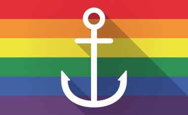 Uzun gölge bir çapa ile Gay Pride bayrak