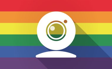 Uzun bir web kamerası Eşcinsel gurur bayrakla gölge