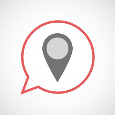 Bir harita işareti ile izole komik balon