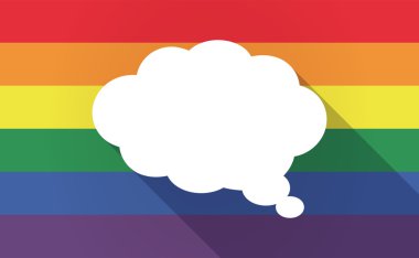 Uzun bir çizgi roman bulut balon ile eşcinsel gurur bayrak gölge