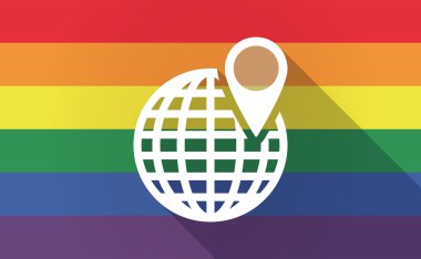 Uzun gölge Eşcinsel gurur bayrak dünya Küre