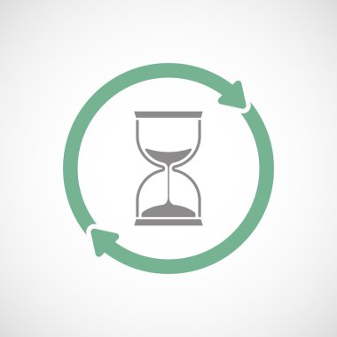 Hat sanatı işareti bir kum saati ile yeniden