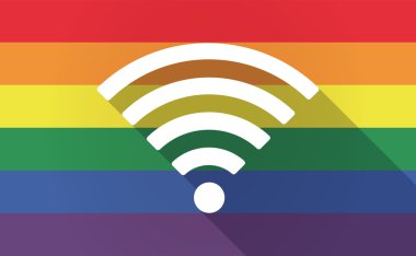 Uzun Eşcinsel gurur bayrak radyo sinyal işareti olan Gölge