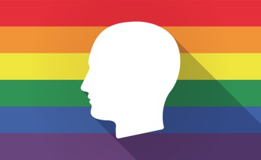 Uzun Eşcinsel gurur bayrağı erkek kafası olan Gölge