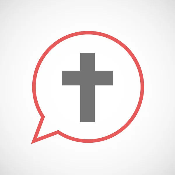 기독교 십자가와 절연된 만화 풍선 — 스톡 벡터