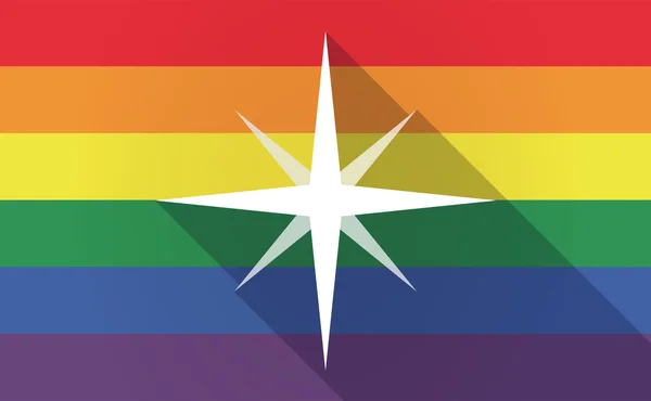 Longa sombra Gay Pride bandeira com um brilho — Vetor de Stock