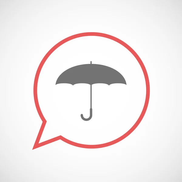 Ballon de bande dessinée isolé avec parapluie — Image vectorielle
