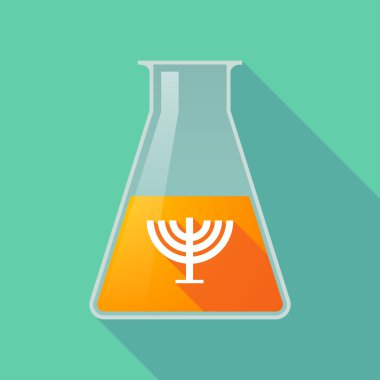 Uzun gölge kimyasal test tüpü ile bir avize