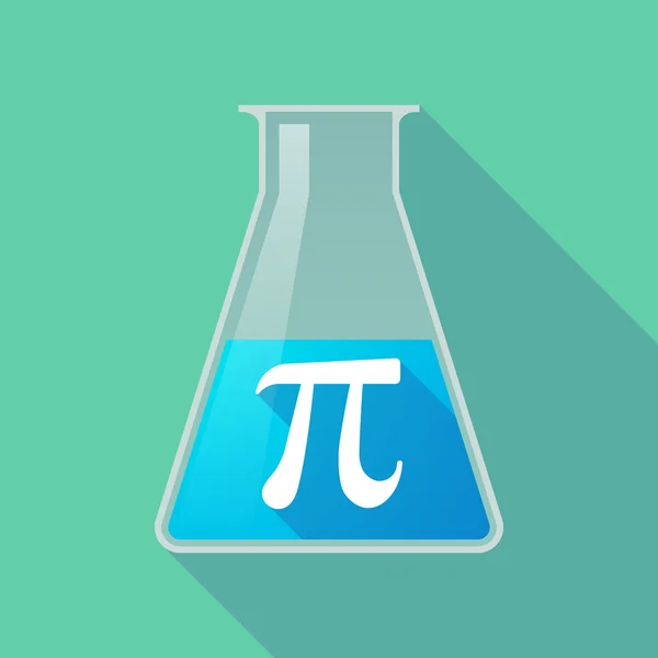 Tube à essai chimique à ombre longue avec le symbole pi numérique — Image vectorielle