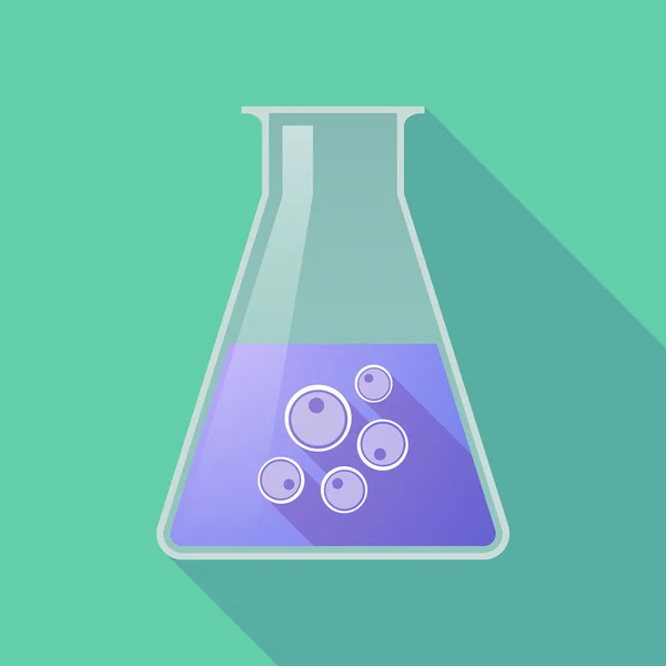 Tube à essai chimique à ombre longue avec ovocytes — Image vectorielle