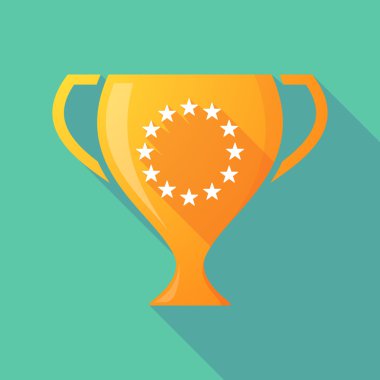 Uzun gölge Ödülü Kupası simgesiyle AB bayrağı yıldız