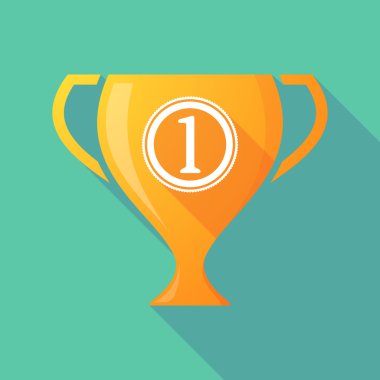 Uzun bir sikke simge ile gölge Ödülü Kupası simgesi