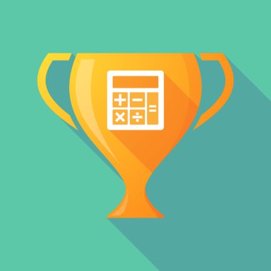 Uzun bir hesap makinesi ile gölge Ödülü Kupası simgesi
