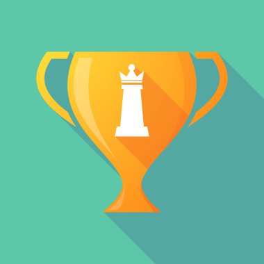 Uzun bir Kraliçe satranç rakam ile gölge Ödülü Kupası simgesi