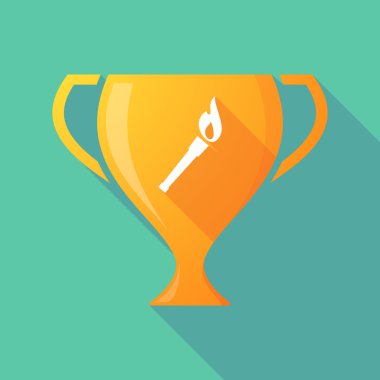 Uzun bir meşale simgesi ile gölge Ödülü Kupası simgesi