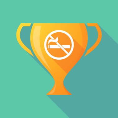 Uzun gölge Ödülü Kupası simgesi ile bir Sigara İçilmez işareti