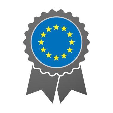 AB bayrağı yıldız ile izole Ödülü rozet