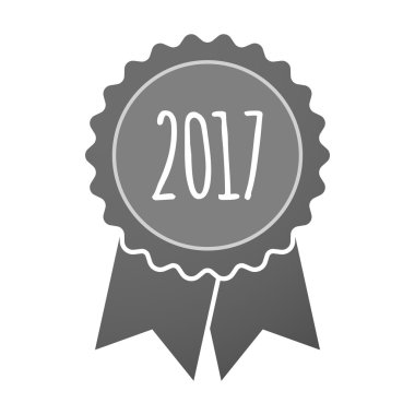 2017 yıl sayı simgesi ile izole Ödülü rozet