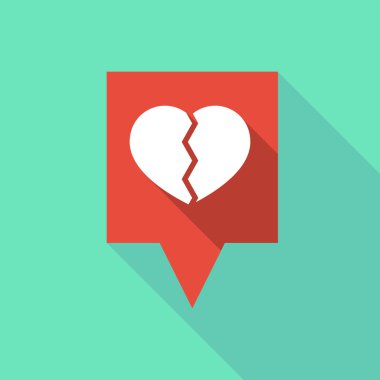 Kırık bir kalp ile uzun araç ipucu simgesi