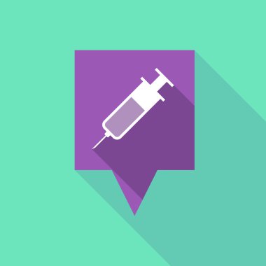 Bir şırınga ile uzun araç ipucu simgesi