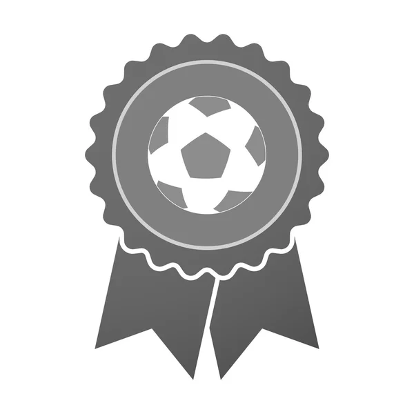 Distintivo de prêmio isolado com uma bola de futebol —  Vetores de Stock