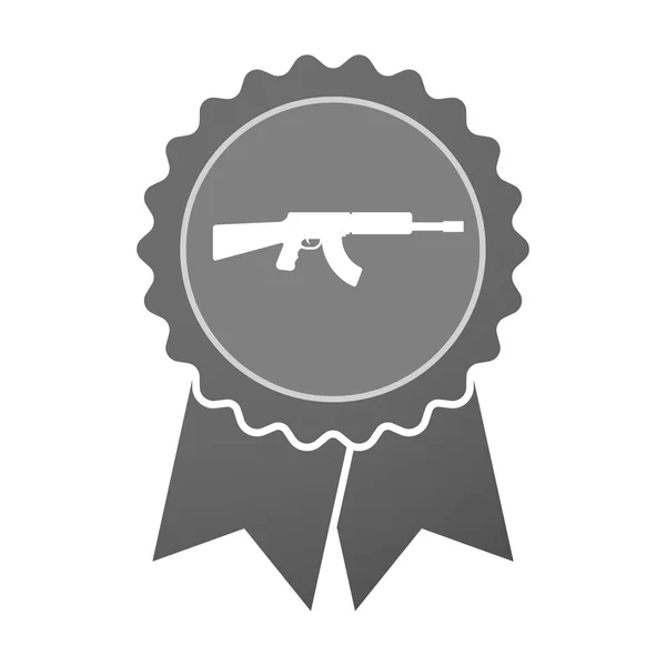 Isolated award badge with  a machine gun sign — Stock Vector