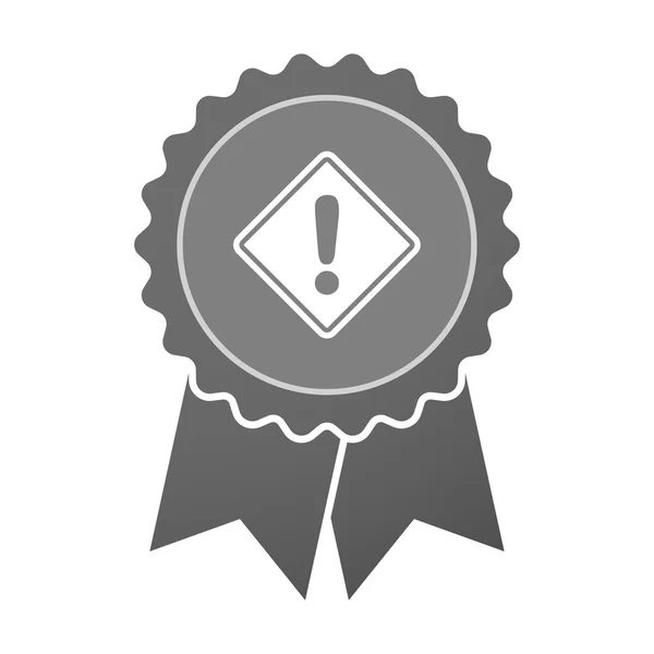 Insignia de premio aislada con una señal de advertencia — Vector de stock