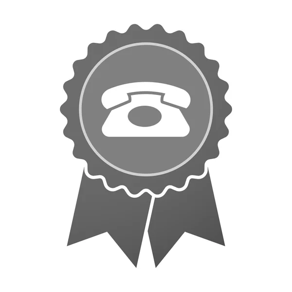 Izolované ocenění odznak s retro telefonu znamením — Stockový vektor
