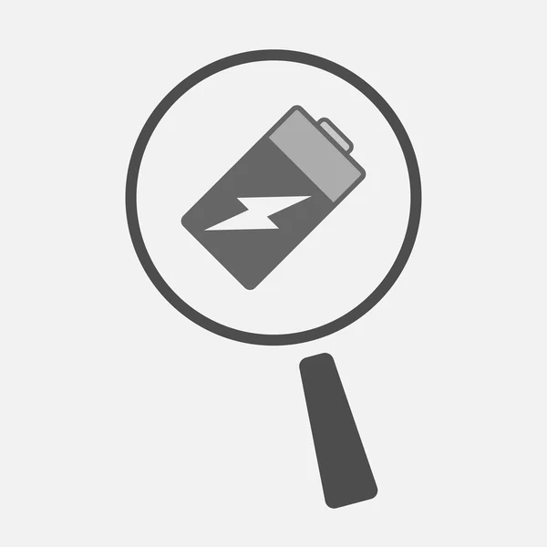 Izolované Lupa ikona s baterií — Stockový vektor
